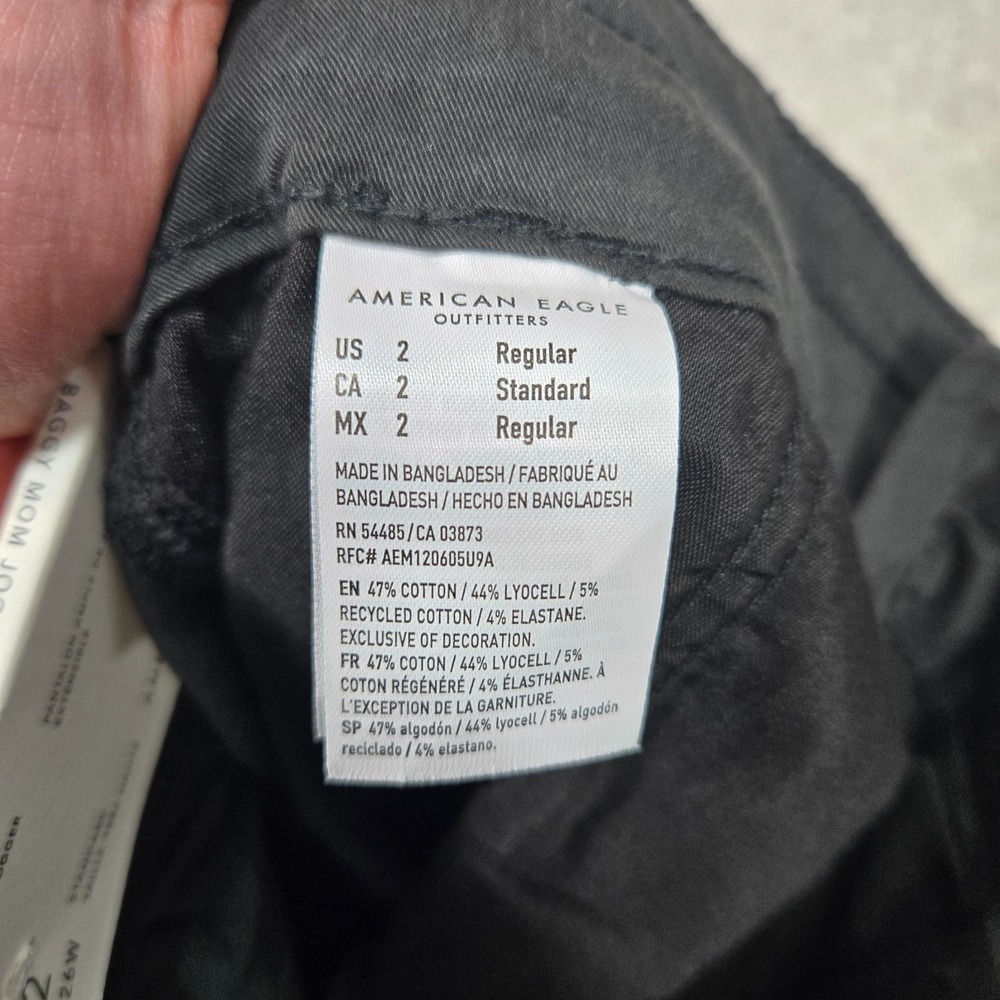 American Eagle Baggy Jogger Cargo Pants Women's 2 (27Wx29L) Black Stretch NEW - Picture 10 of 11
